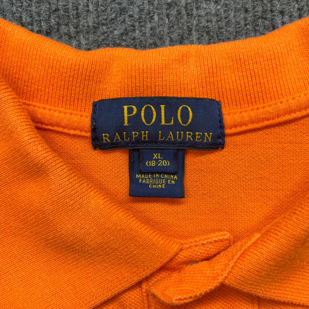 Polo Ralph Lauren Mens XL Orange Short Sleeve Cotton Pique Pony Logo Polo Shirt - Picture 4 of 4